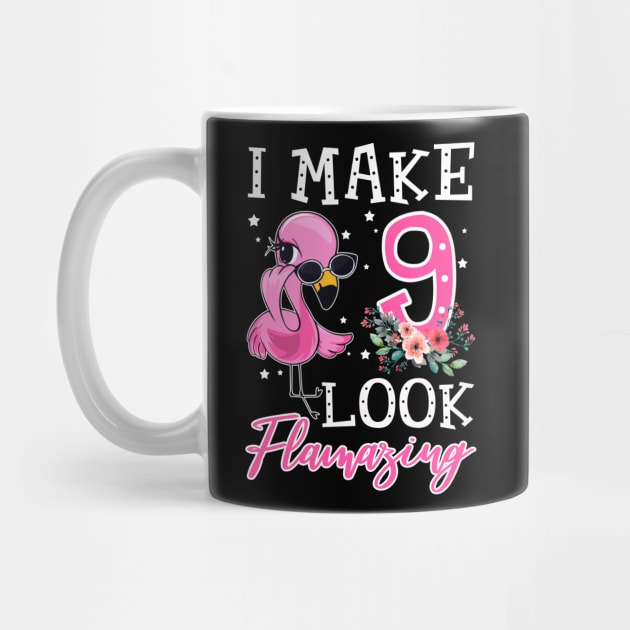 Kids I Make 9 Look Flamazing Flamingo Birthday by Bensonn